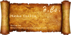 Hunka Csilla névjegykártya